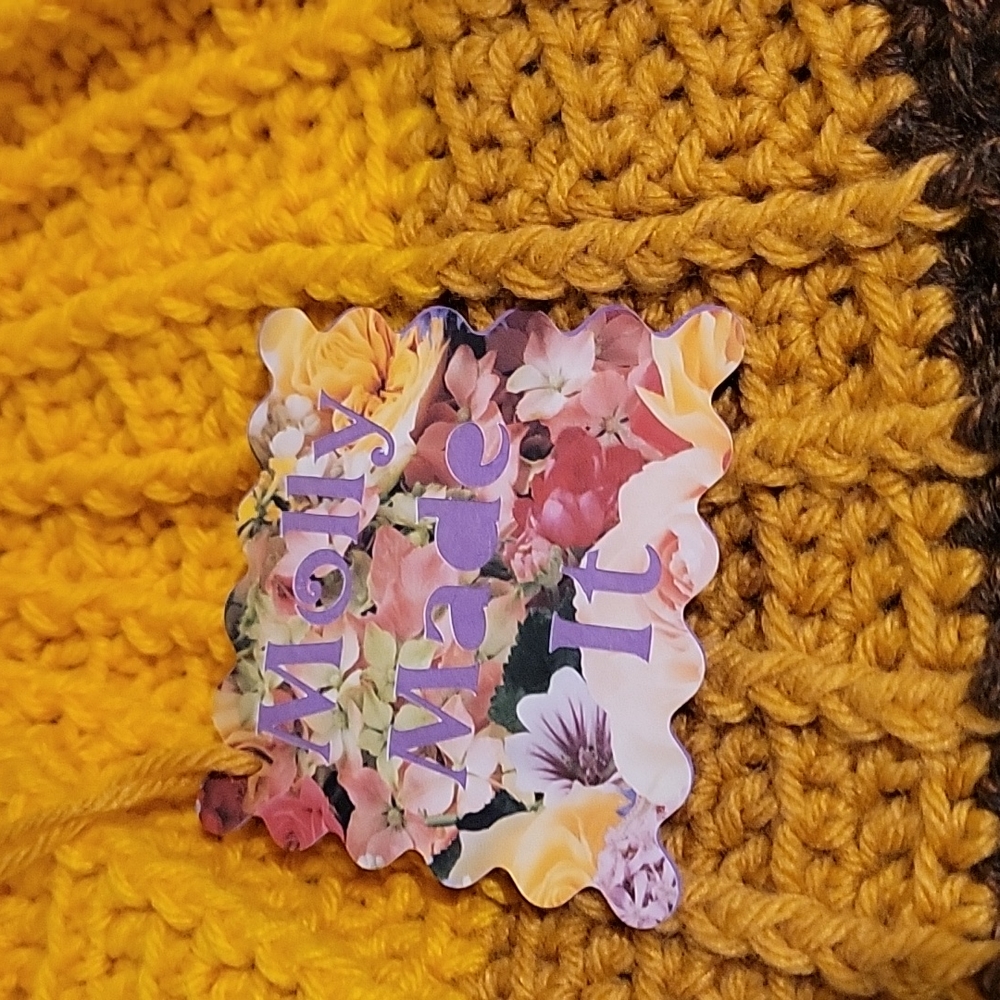 HAND CRAFTED pom-pom hat beanie HANDMADE with fleece lining at ears crochet - Picture 6 of 8